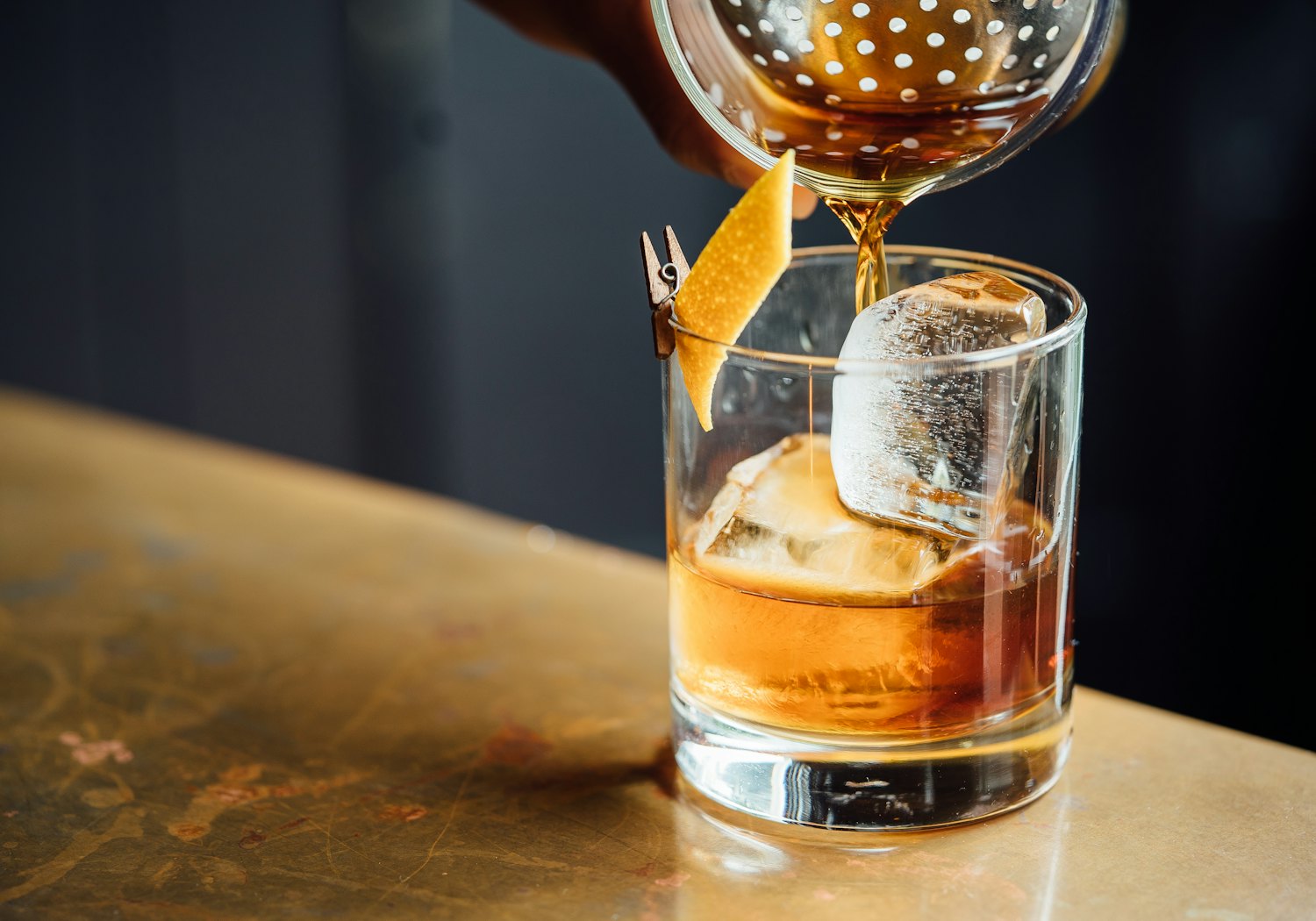 A drink poured at the bar
